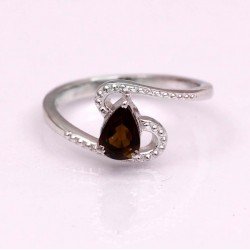 Redgem 925 Silver Ring for Women Natural Tourmaline Brown 5X7 MM Pear redgem 925 silver ring for women natural tourmaline pink 6x8 mm oval jarg29 women's fashion redgem 925 silver ring for women natural tourmaline pink 6x8 mm oval redgem 992
