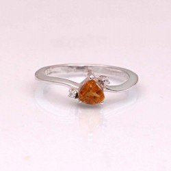 Redgem 925 Silver Ring for Women and Girls Natural Citrine Yellow 5 MM Heart Redgem 925 Silver Ring for Women and Girls Natural Citrine Yellow 5 MM Heart