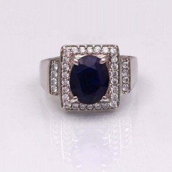 Redgem 925 Silver Ring for Women and Men Natural Sapphire 8X10 MM Oval Redgem 925 Silver Ring for Women and Men Natural Sapphire 8X10 MM Oval
