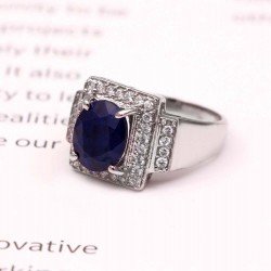 Redgem 925 Silver Ring for Women and Men Natural Sapphire 8X10 MM Oval Redgem 925 Silver Ring for Women and Men Natural Sapphire 8X10 MM Oval