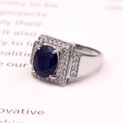 Redgem 925 Silver Ring for Women and Men Natural Sapphire 8X10 MM Oval Redgem 925 Silver Ring for Women and Men Natural Sapphire 8X10 MM Oval