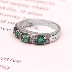 Redgem 925 Silver Ring for Women and Girls Natural Emerald Green 4X6 MM Oval redgem 925 silver ring for women natural emerald green 5x7 mm oval jarg162 women's fashion redgem 925 silver ring for women natural emerald green 5x7 mm oval redgem 1105