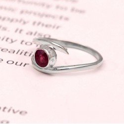 Redgem 925 Silver Ring for Women and Girls Natural Ruby Pink 5 MM Round redgem 925 silver ring for women and girls natural ruby pink 4x6 mm oval jarg67 women's fashion redgem 925 silver ring for women and girls natural ruby pink 4x6 mm oval redgem 1029