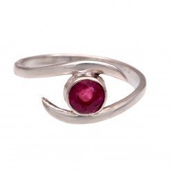 Redgem 925 Silver Ring for Women and Girls Natural Ruby Pink 5 MM Round Redgem 925 Silver Ring for Women and Girls Natural Ruby Pink 5 MM Round
