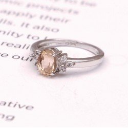 Redgem 925 Silver Ring for Women and Girls Natural Tourmaline Peach 5X7 MM Oval redgem 925 silver ring for women natural tourmaline pink 6x8 mm oval jarg29 women's fashion redgem 925 silver ring for women natural tourmaline pink 6x8 mm oval redgem 992