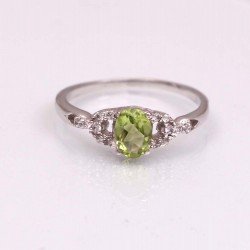 Redgem 925 Silver Ring for Women and Girls Natural Peridot Green 5X7 MM Oval Redgem 925 Silver Ring for Women and Girls Natural Peridot Green 5X7 MM Oval