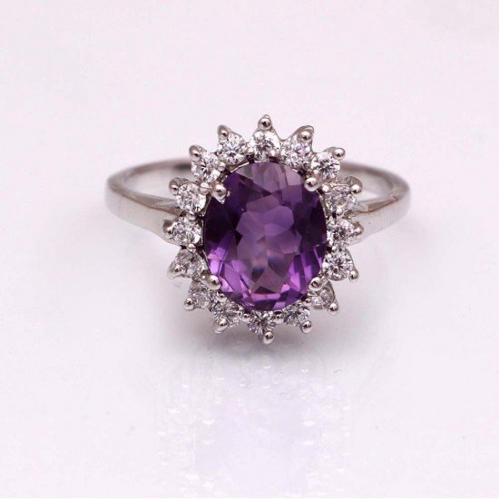 redgem 925 silver ring for women natural amethyst purple 8x10 mm oval jarg99 women's fashion redgem 925 silver ring for women natural amethyst purple 8x10 mm oval redgem 1058