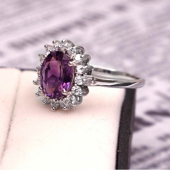 redgem 925 silver ring for women natural amethyst purple 8x10 mm oval jarg99 women's fashion redgem 925 silver ring for women natural amethyst purple 8x10 mm oval redgem 1058